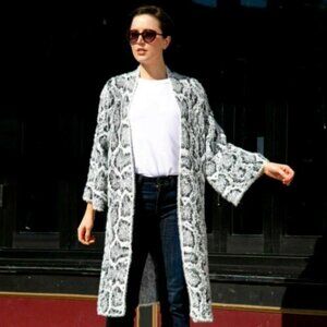 Snake Print Super Soft Fuzzy Cardigan